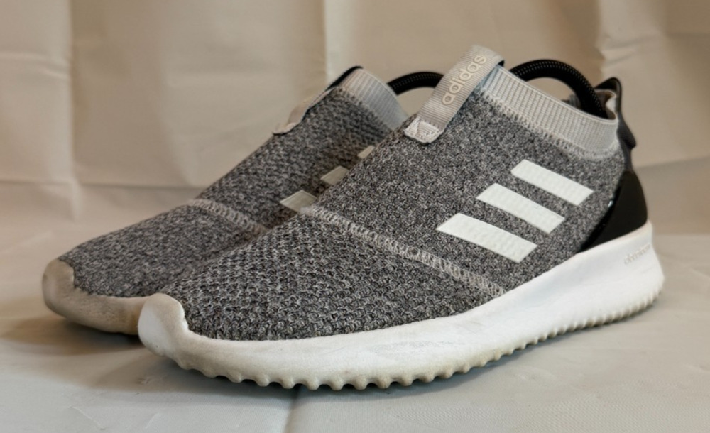 Adidas Ultimafusion Slip On Sneakers Womens 9 Gray White Knit Comfort B96469
